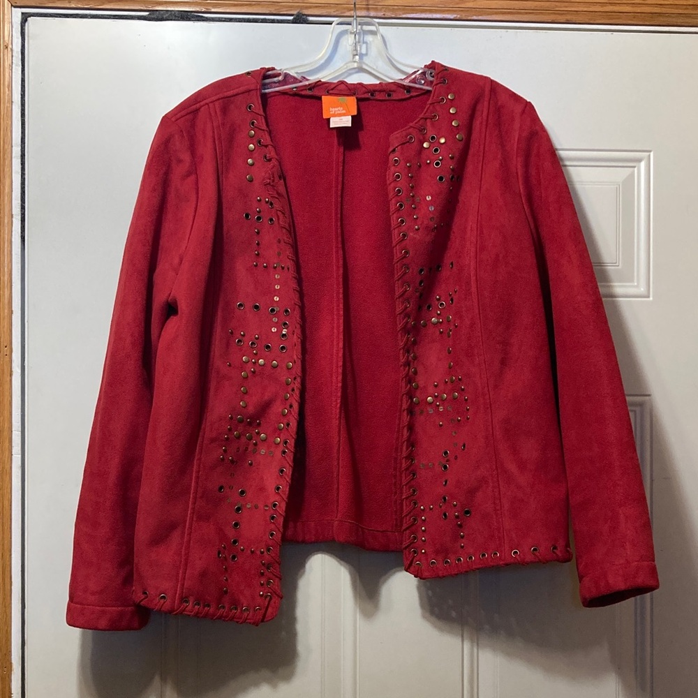 Hearts of Palm Red Blazer with Studded Accents‎ 10